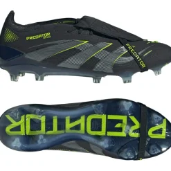 adidas Predator Elite FT Gras Voetbalschoenen (FG) Zwart Donkergrijs Neongeel
