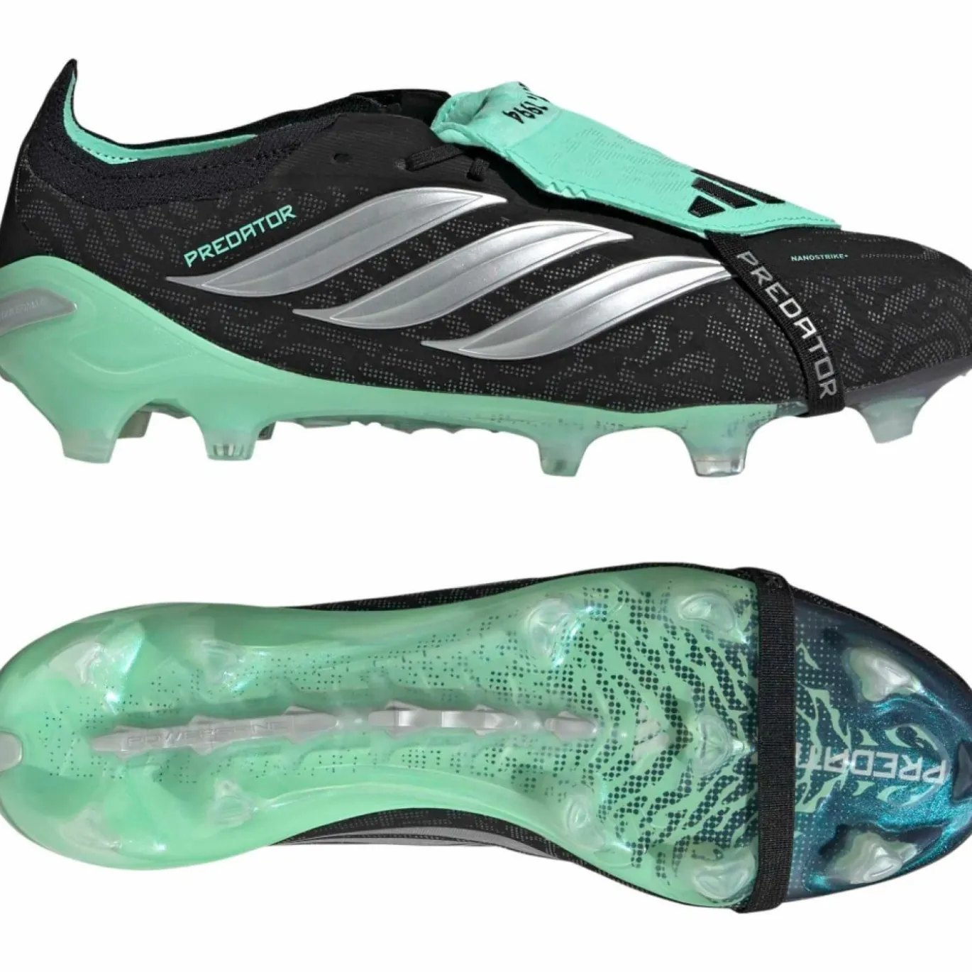 adidas Predator Elite FT Gras Voetbalschoenen (FG) Zwart Zilver Mintgroen