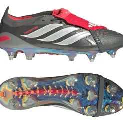 adidas Predator Elite FT IJzeren-Nop Voetbalschoenen (SG) Donkergrijs Wit Zilver Rood