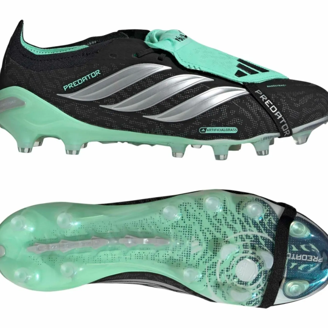 adidas Predator Elite FT Kunstgras Voetbalschoenen (AG) Zwart Zilver Mintgroen