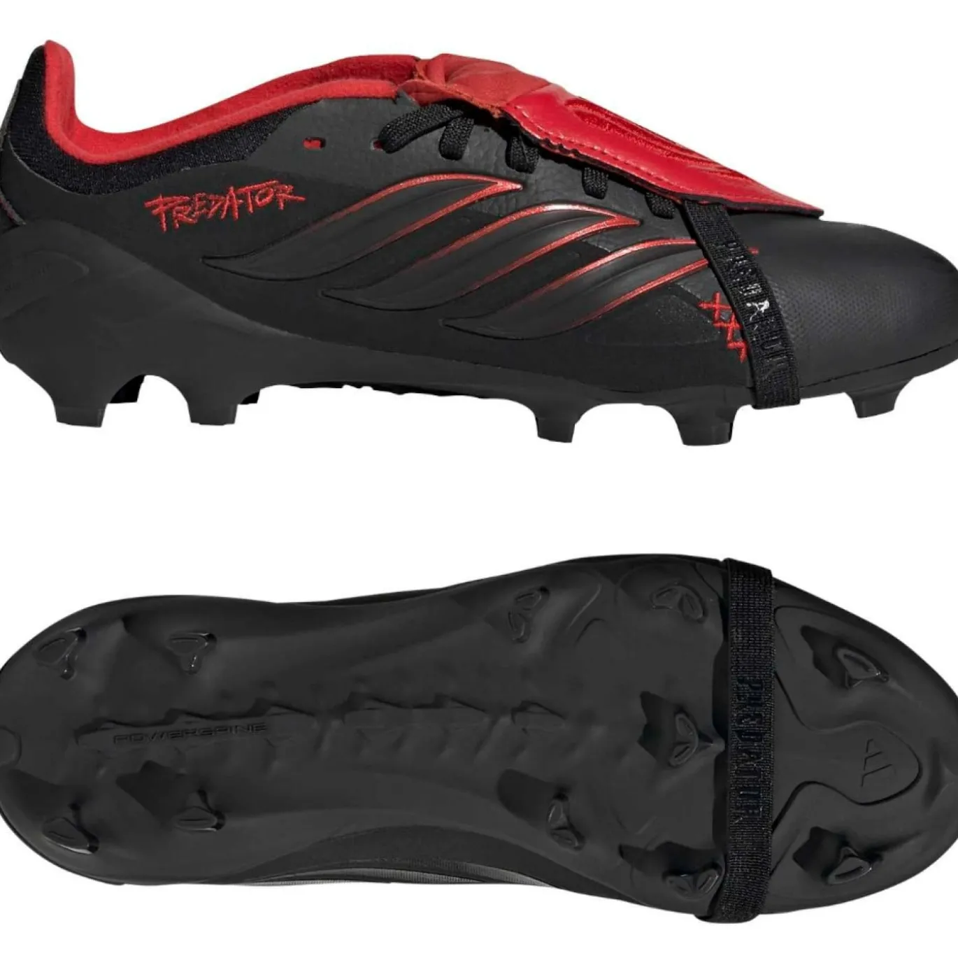 adidas Predator Elite FT L-Tech Gras Voetbalschoenen (FG) Kids Zwart Zwart Rood