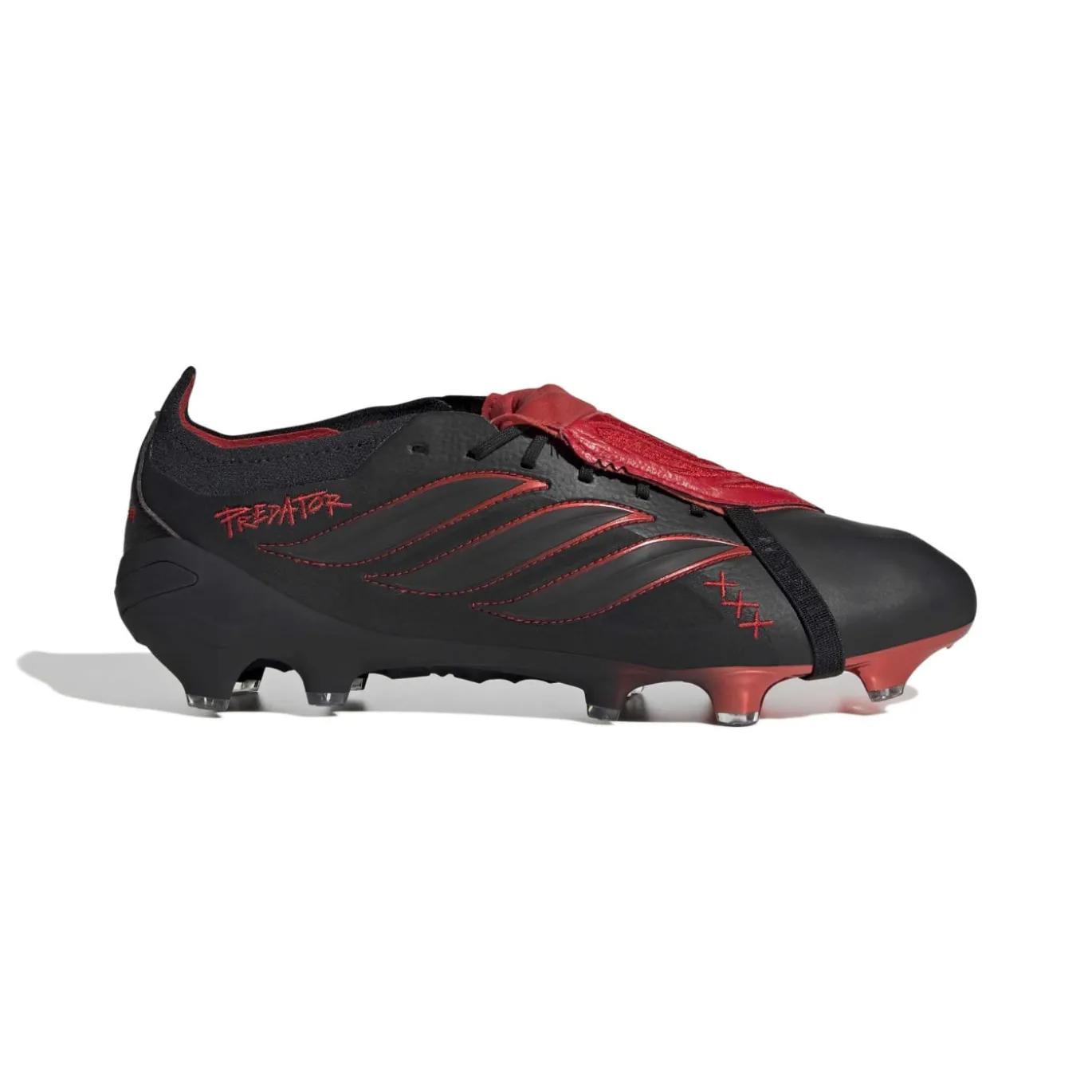 adidas Predator Elite FT L-Tech Gras Voetbalschoenen (FG) Zwart Zwart Rood