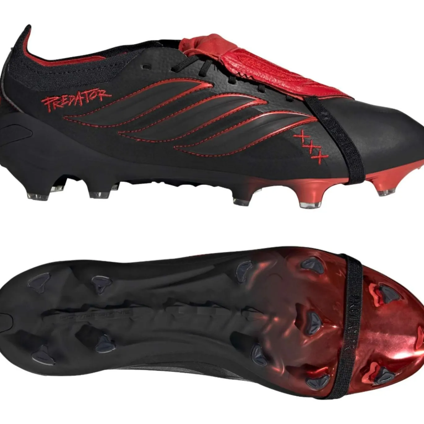 adidas Predator Elite FT L-Tech Gras Voetbalschoenen (FG) Zwart Zwart Rood