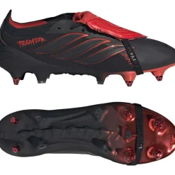 adidas Predator Elite FT L-Tech IJzeren-Nop Voetbalschoenen (SG) Zwart Zwart Rood