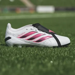adidas Predator League FT Gras Voetbalschoenen (FG) Kids Wit Zwart Roze