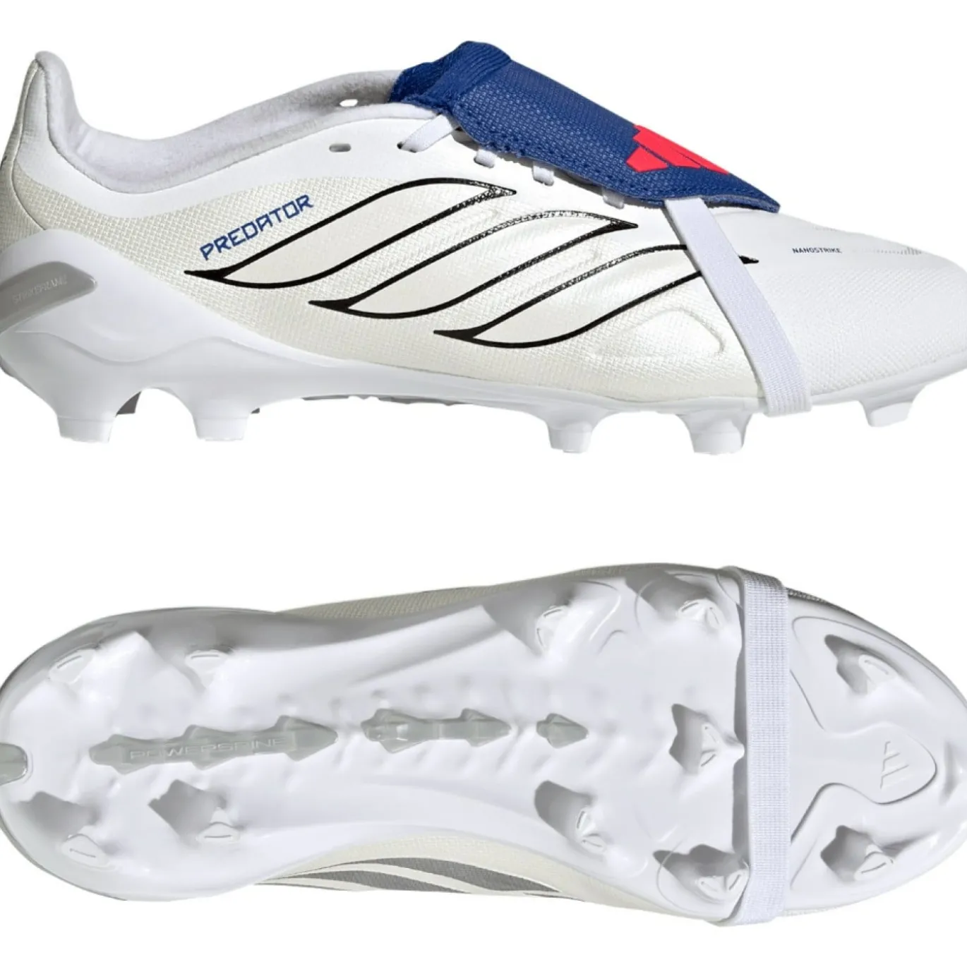 adidas Predator League FT Gras Voetbalschoenen (FG) Kids Wit Zilver Blauw Rood