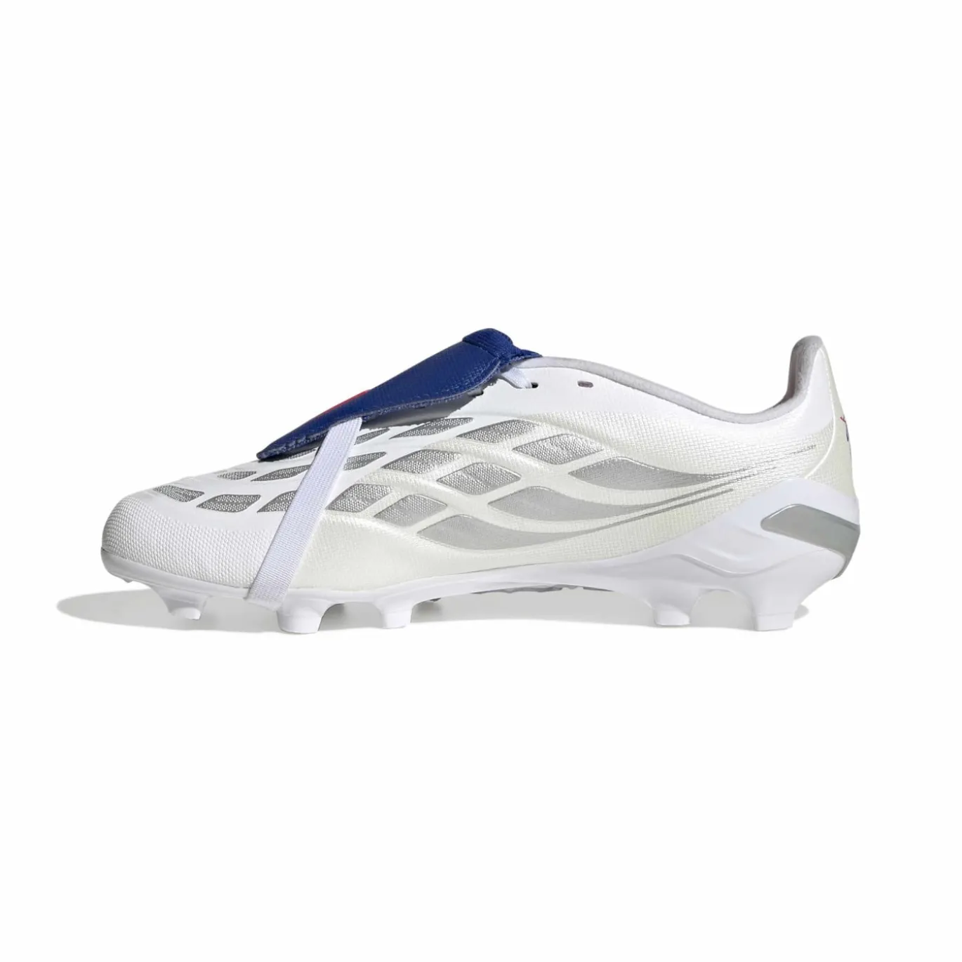adidas Predator League FT Gras Voetbalschoenen (FG) Kids Wit Zilver Blauw Rood