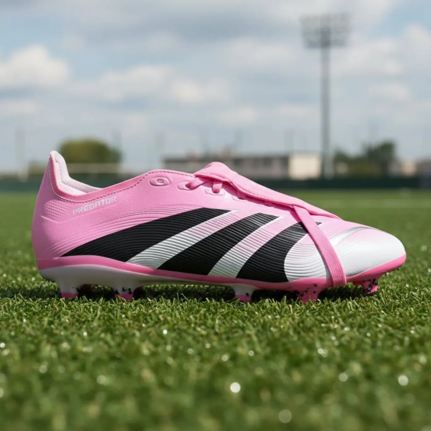 adidas Predator League FT Gras / Kunstgras Voetbalschoenen (MG) Roze Zwart Wit