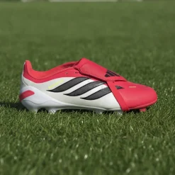 adidas Predator League FT Gras Voetbalschoenen (FG) Kids Rood Wit Zwart