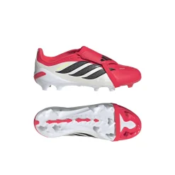 adidas Predator League FT Gras Voetbalschoenen (FG) Kids Rood Wit Zwart