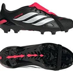 adidas Predator League FT Gras Voetbalschoenen (FG) Kids Zwart Wit Rood