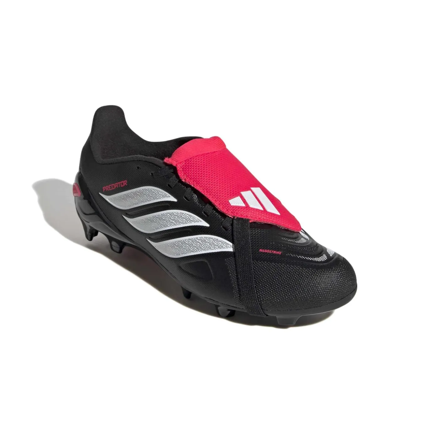 adidas Predator League FT Gras Voetbalschoenen (FG) Kids Zwart Wit Rood