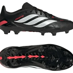 adidas Predator League Gras Voetbalschoenen (FG) Kids Zwart Wit Rood
