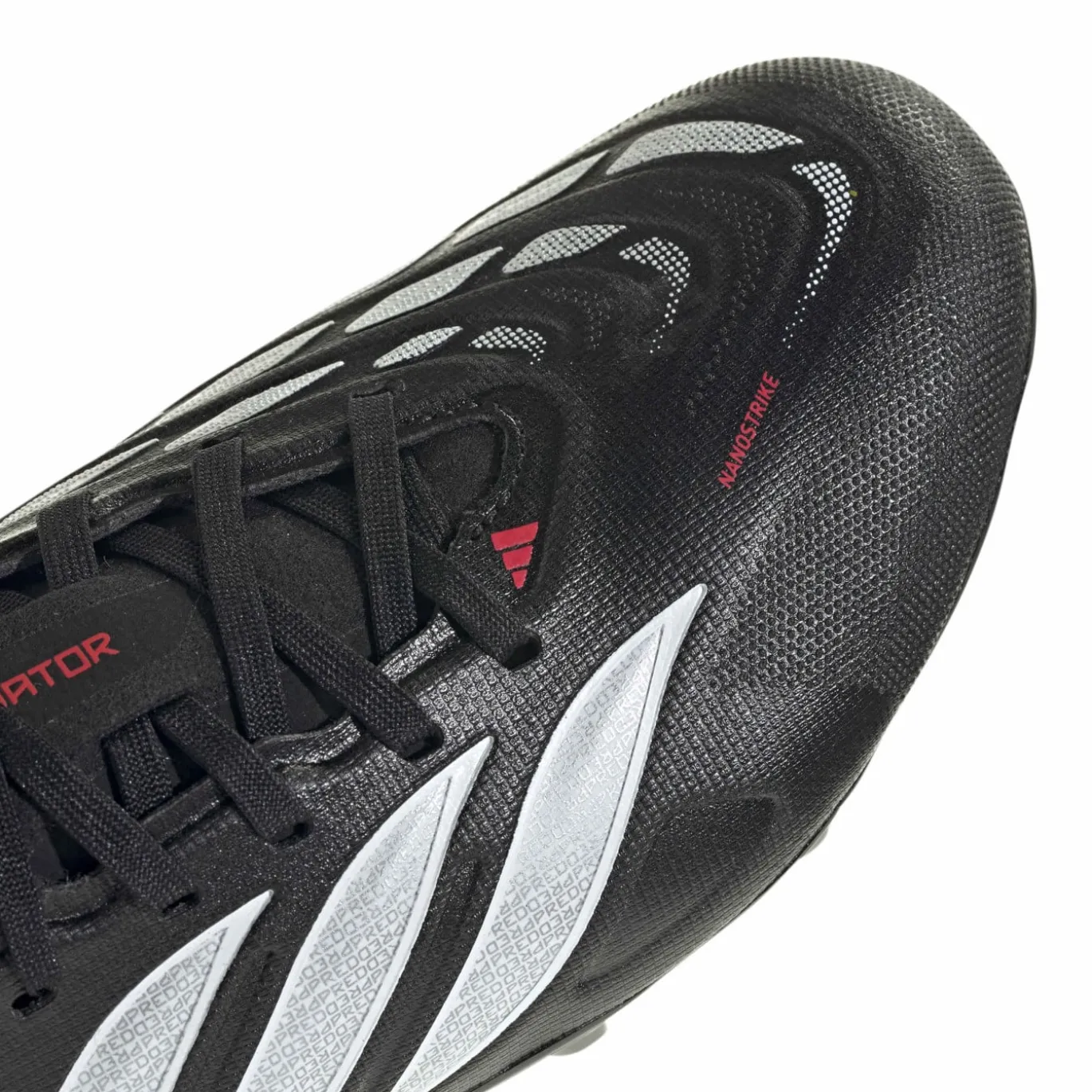 adidas Predator League Gras Voetbalschoenen (FG) Kids Zwart Wit Rood