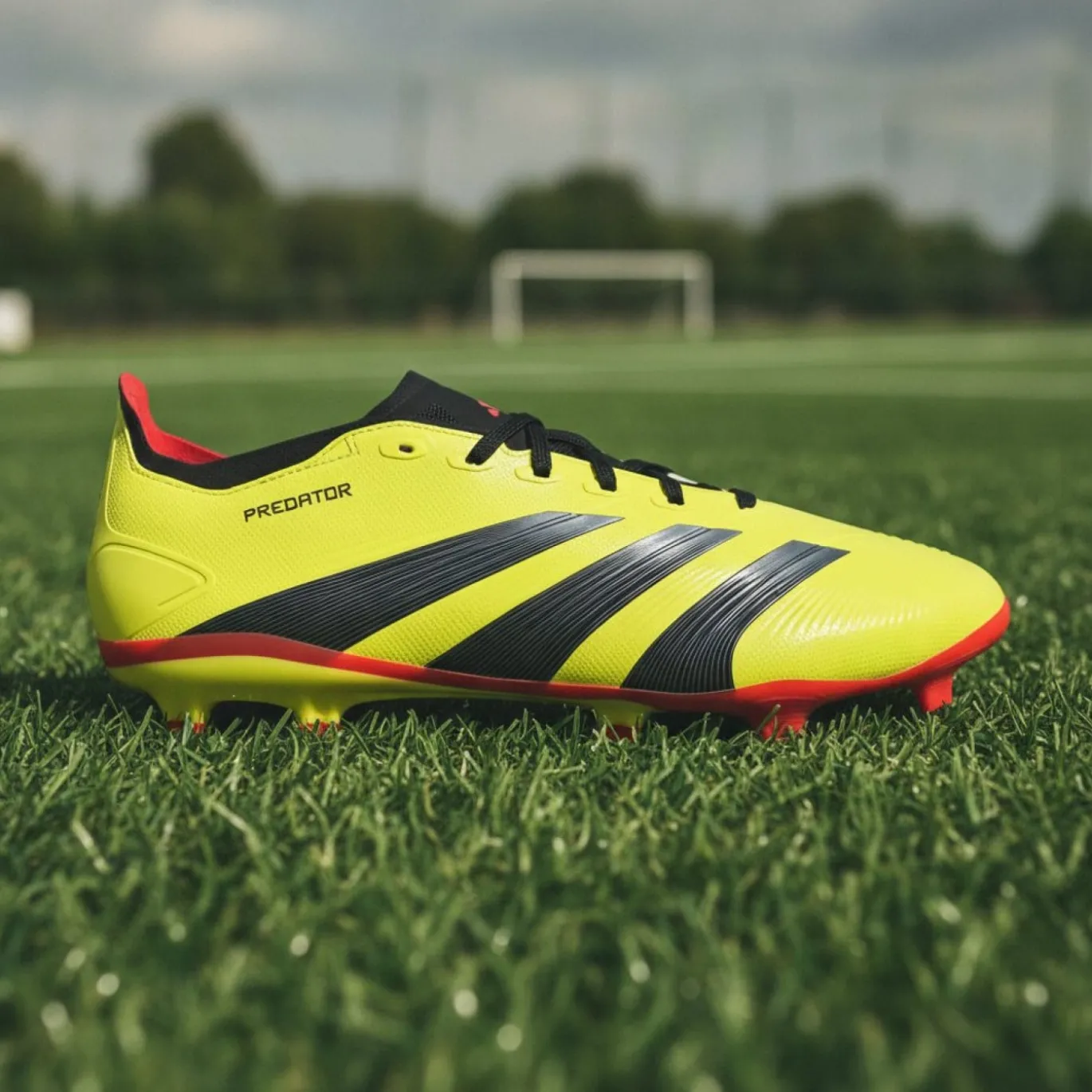 adidas Predator League Gras Voetbalschoenen (FG) Felgeel Zwart Rood