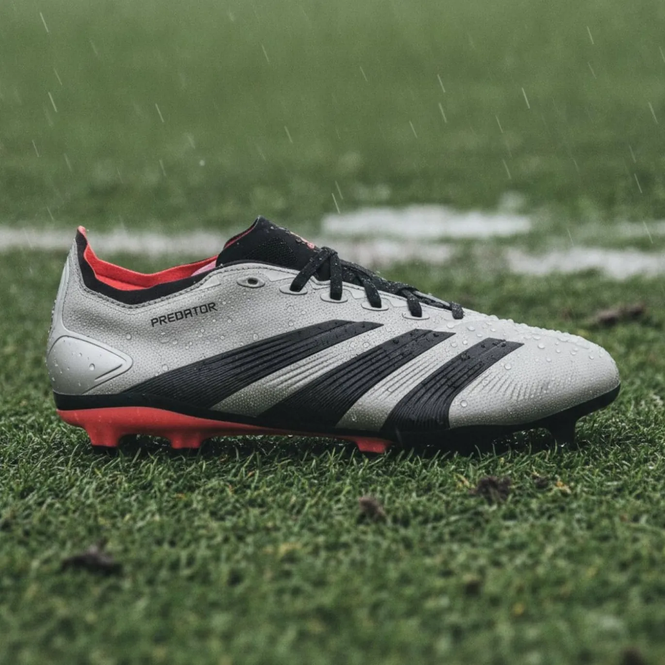 adidas Predator League Gras Voetbalschoenen (FG) Zilver Zwart Roze