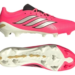 adidas Predator League Gras Voetbalschoenen (FG) Felroze Zilvergrijs Zwart Goud
