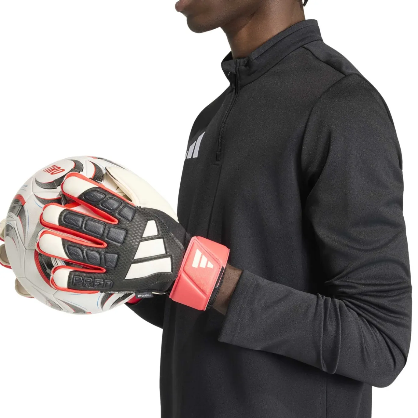 adidas Predator Match Fingersave Keepershandschoenen Zwart Wit Rood