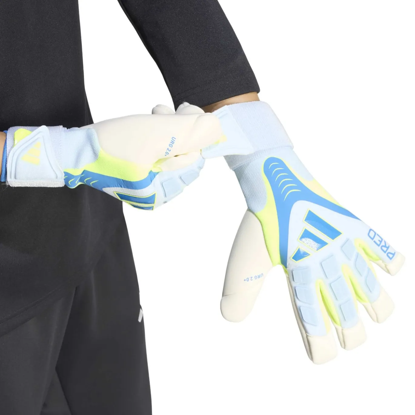 adidas Predator Pro Hys keepershandschoenen Lichtblauw Blauw Neongeel