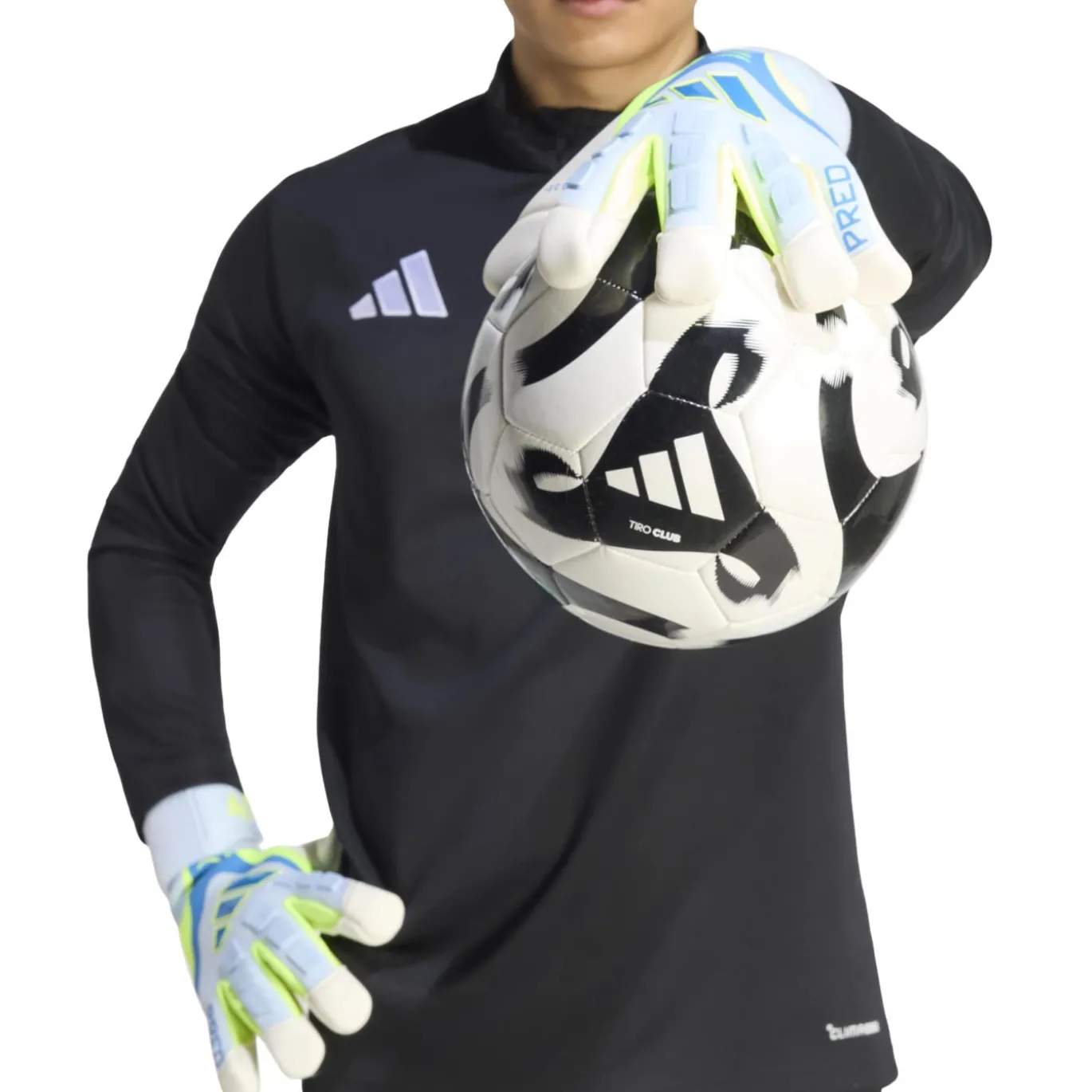 adidas Predator Pro Hys keepershandschoenen Lichtblauw Blauw Neongeel