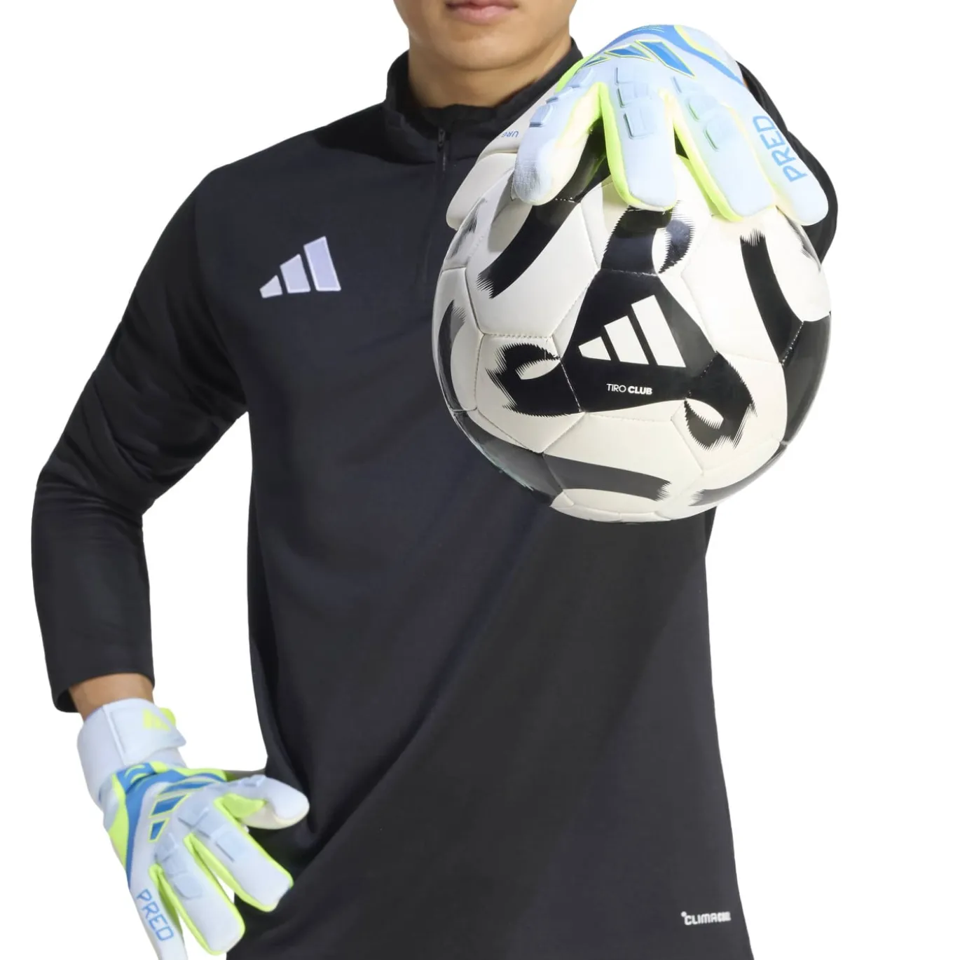 adidas Predator Pro Strap Keepershandschoenen Blauw Lichtblauw Neongeel