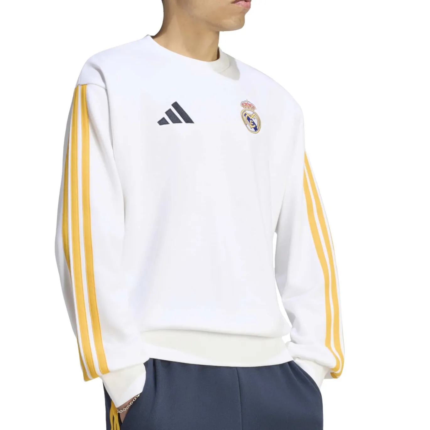 adidas Real Madrid DNA Crew Sweater 2026-2027 Wit Oranje Donkerblauw