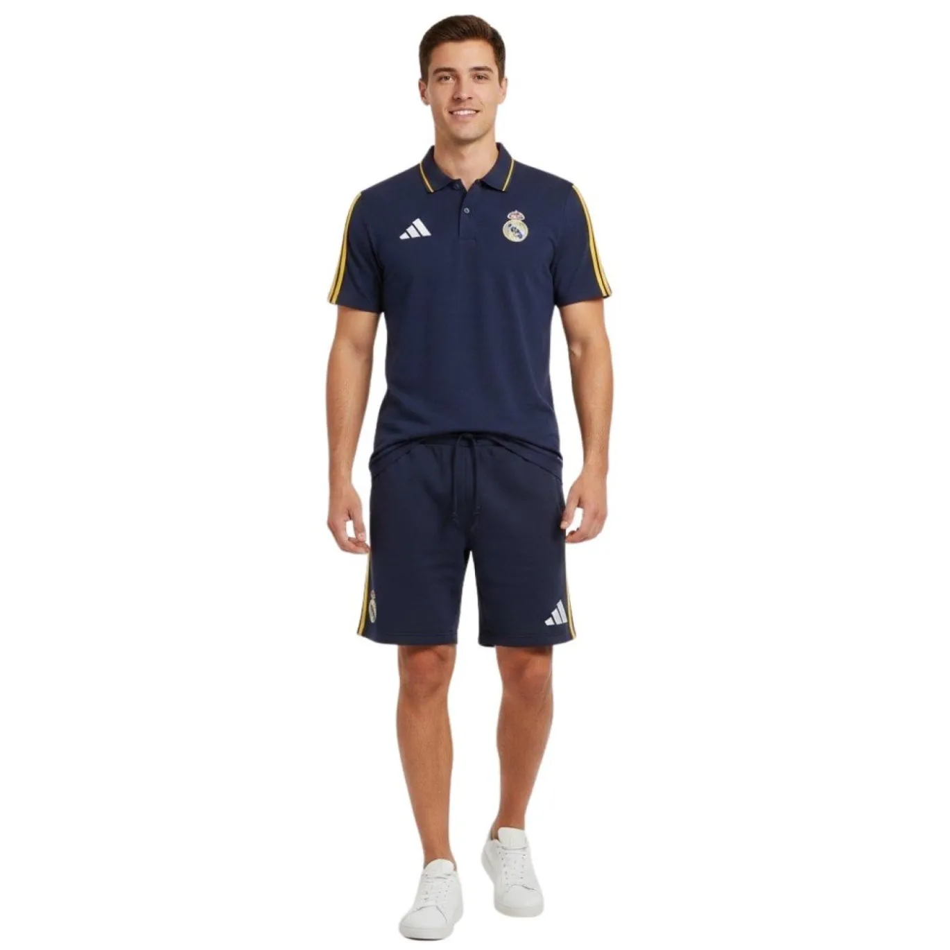 adidas Real Madrid DNA Polo Set 2026-2027 Donkerblauw Wit Oranje