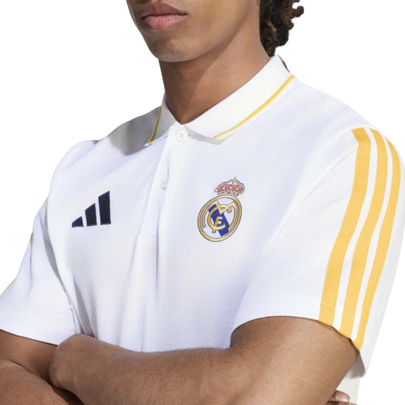 adidas Real Madrid DNA Polo 2026-2027 Wit Oranje Donkerblauw