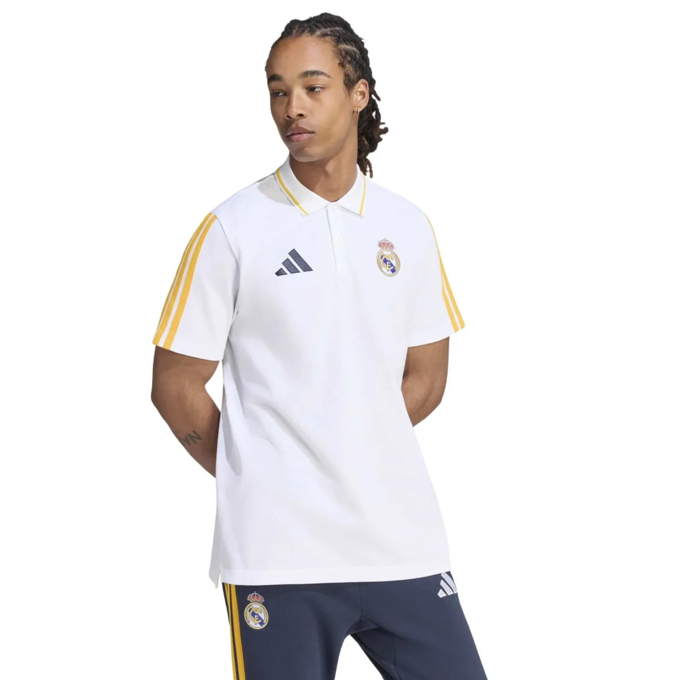 adidas Real Madrid DNA Polo 2026-2027 Wit Oranje Donkerblauw