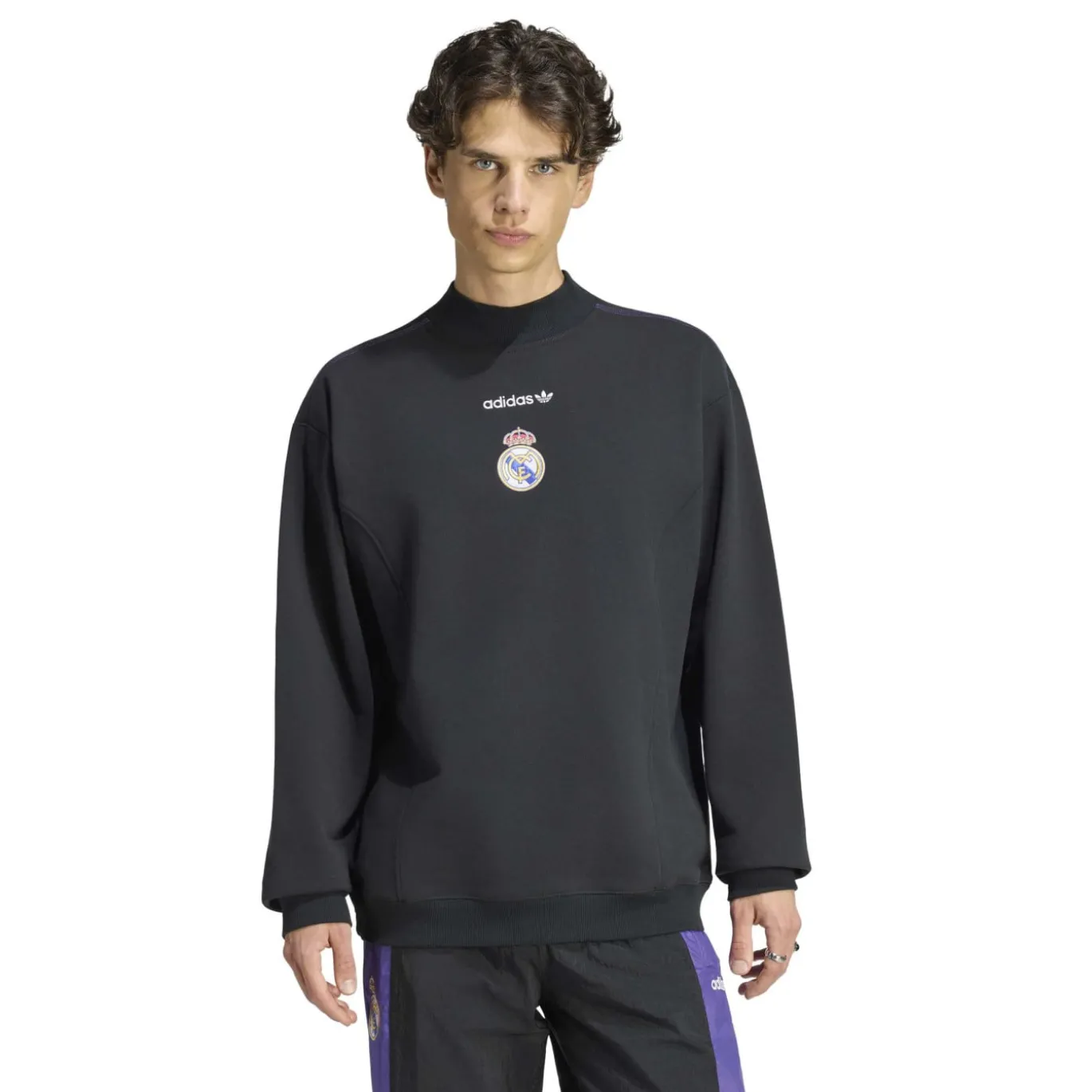 adidas Real Madrid EQT Crew Trainingspak Zwart Wit Paars