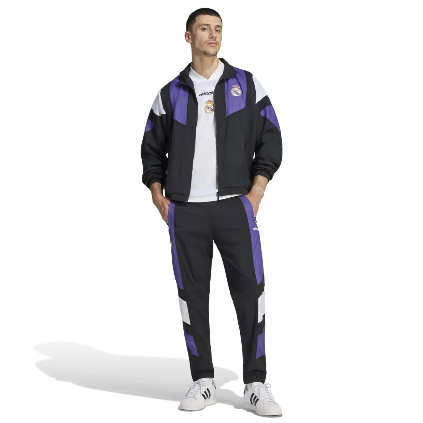 adidas Real Madrid EQT Trainingsjack 2026-2027 Zwart Paars Wit