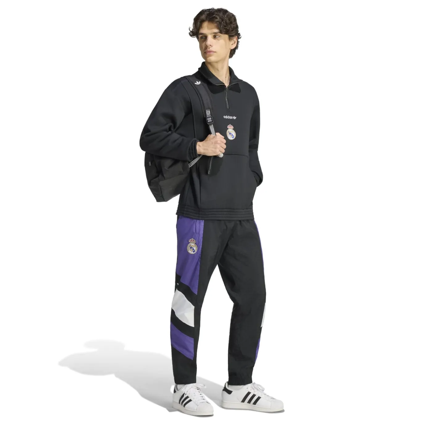 adidas Real Madrid EQT Trainingstrui 1/4-Zip Zwart Wit