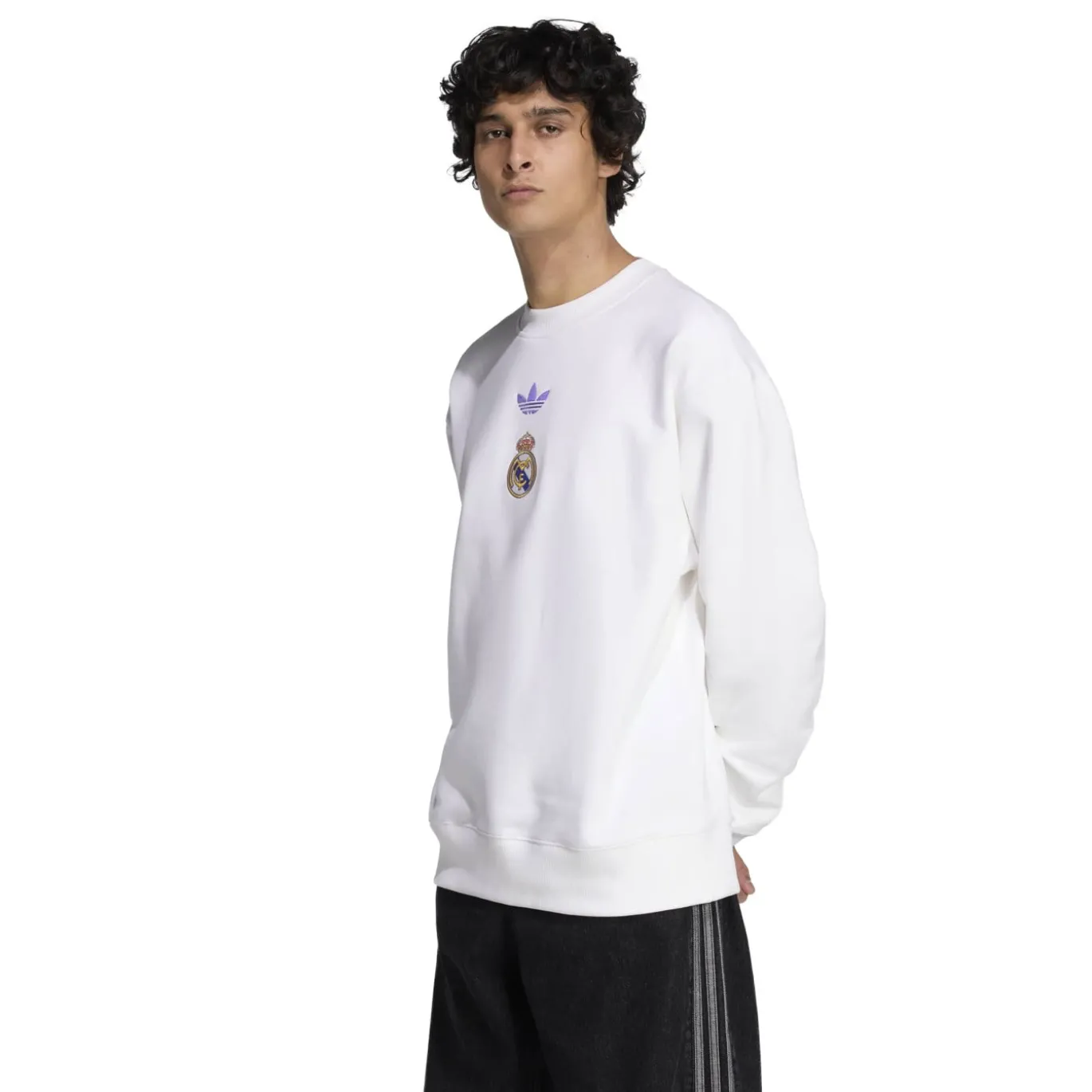adidas Real Madrid Lifestyler Crew Sweater Wit Paars