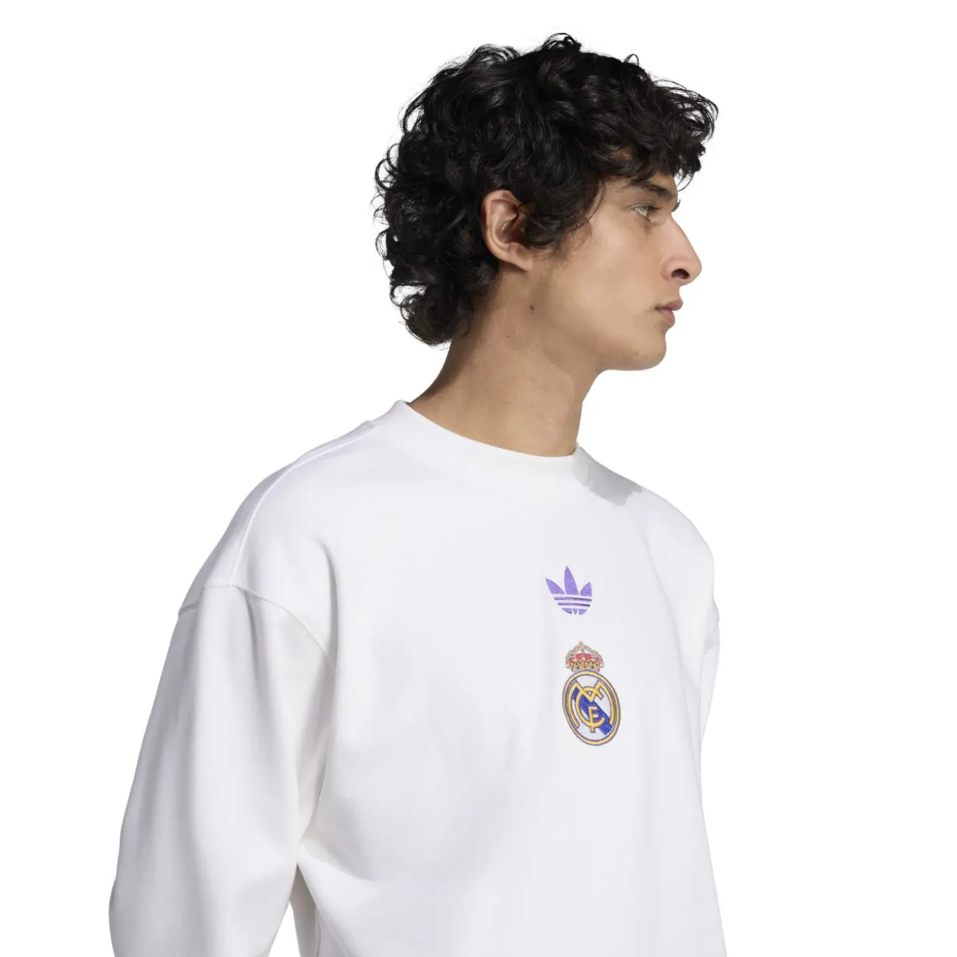 adidas Real Madrid Lifestyler Crew Sweater Wit Paars