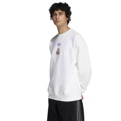 adidas Real Madrid Lifestyler Crew Trainingspak Wit Paars