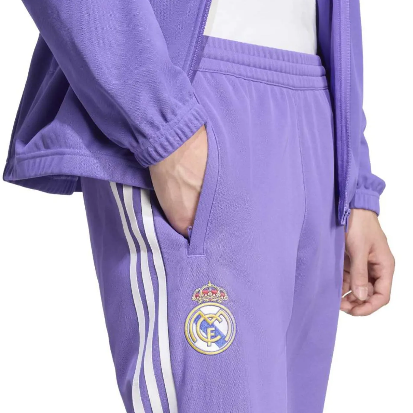 adidas Real Madrid Lifestyler Trainingsbroek Paars Wit