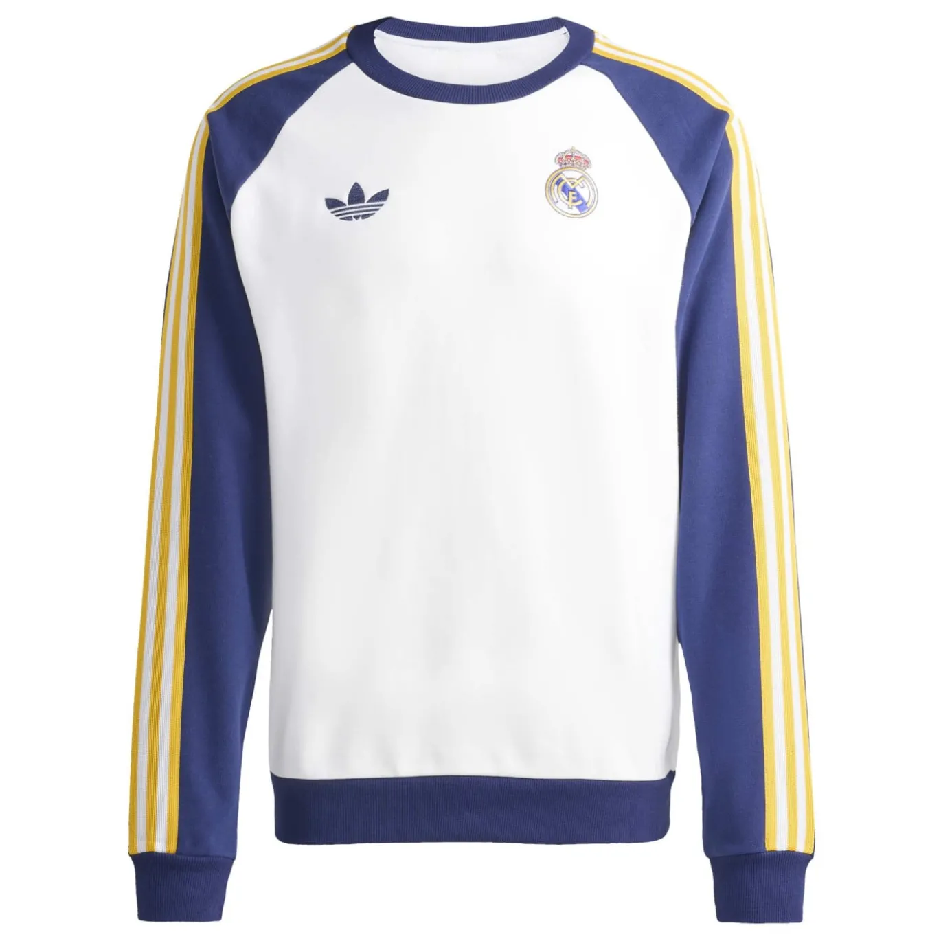 adidas Real Madrid Originals Crew Sweater Wit Donkerblauw Lichtoranje