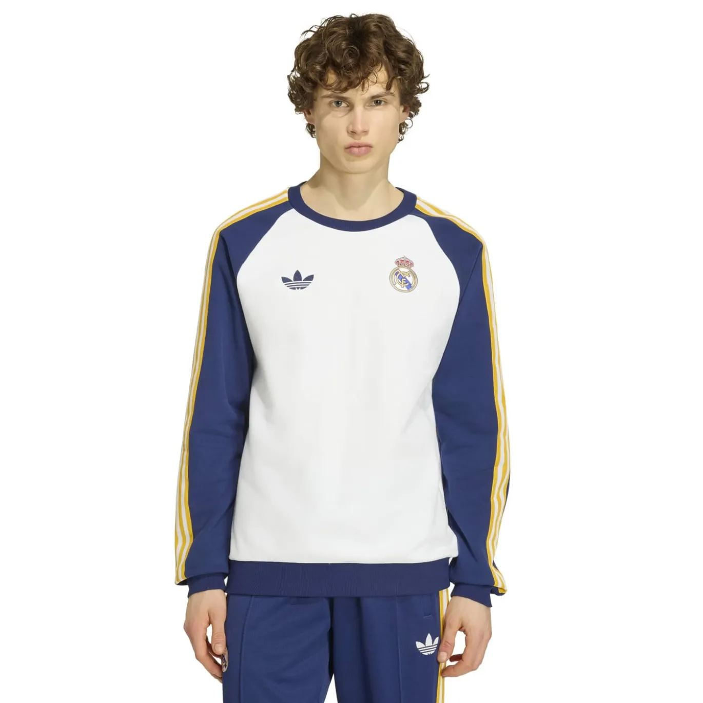 adidas Real Madrid Originals Crew Trainingspak Wit Donkerblauw Lichtoranje