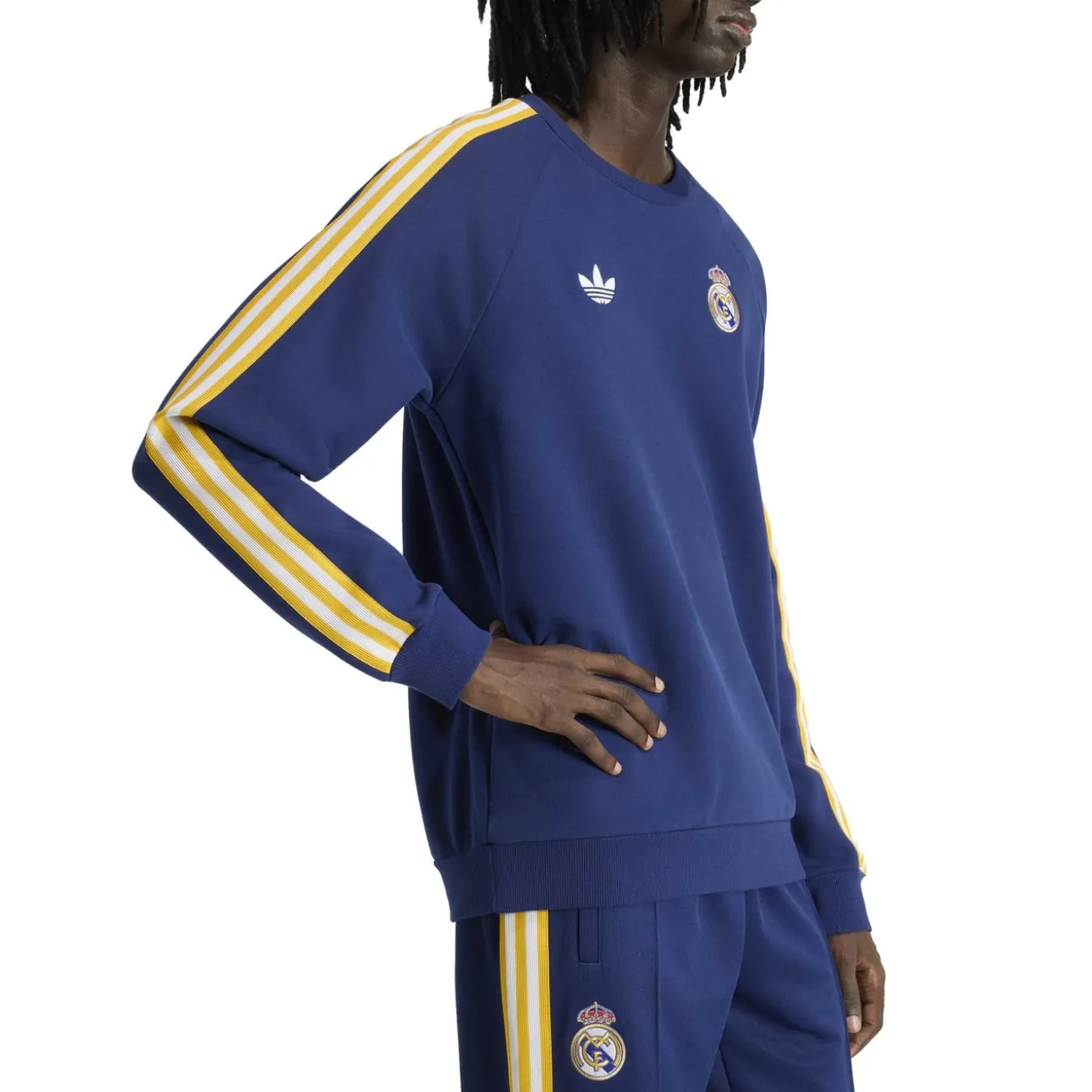 adidas Real Madrid Originals Crew Trainingspak Donkerblauw Wit Goud