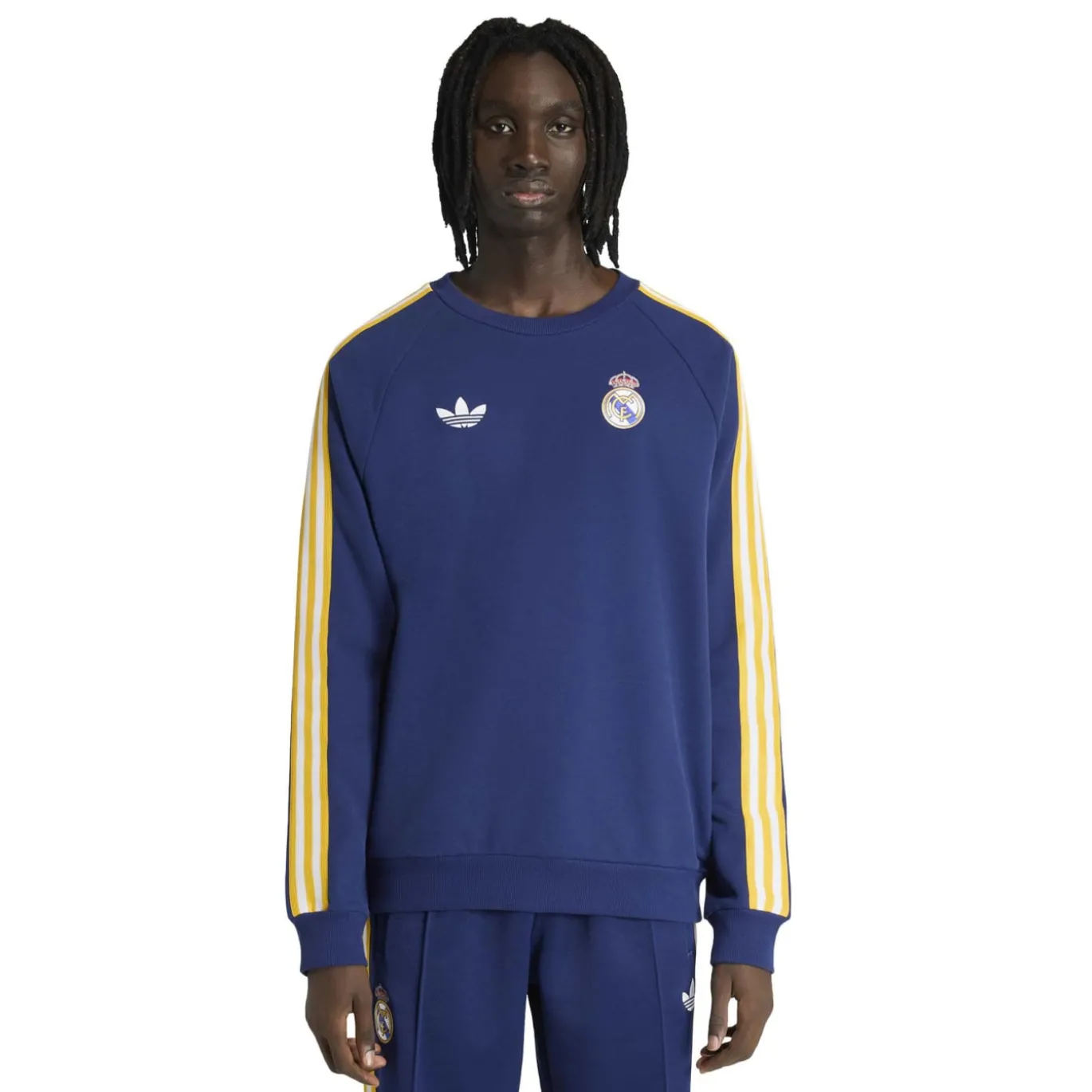 adidas Real Madrid Originals Crew Trainingspak Donkerblauw Wit Goud