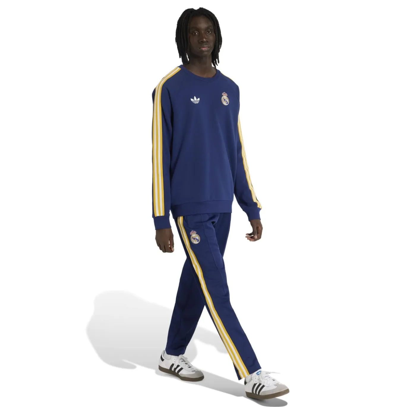 adidas Real Madrid Originals Crew Trainingspak Donkerblauw Wit Goud