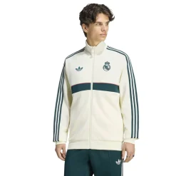 adidas Real Madrid Originals Trainingsjack Beige Donkergroen Roze