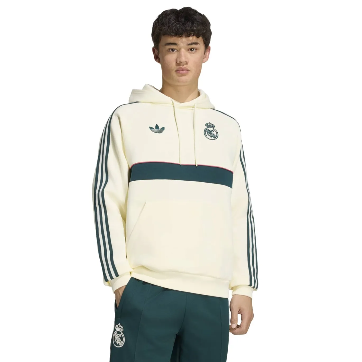 adidas Real Madrid Originals Trainingspak Hooded Beige Donkergroen Wit Roze