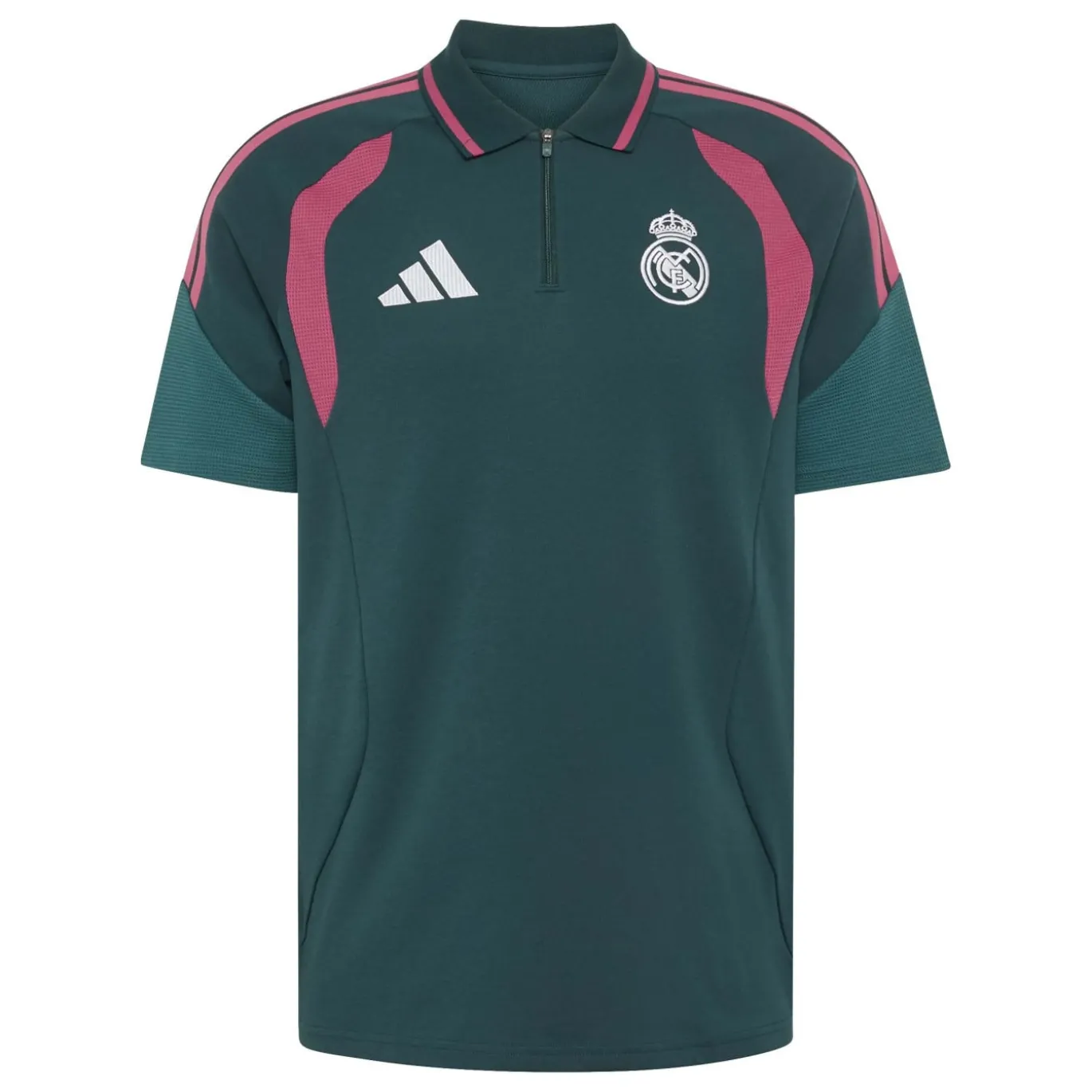 adidas Real Madrid Polo 2026-2027 Donkergroen Roze Wit