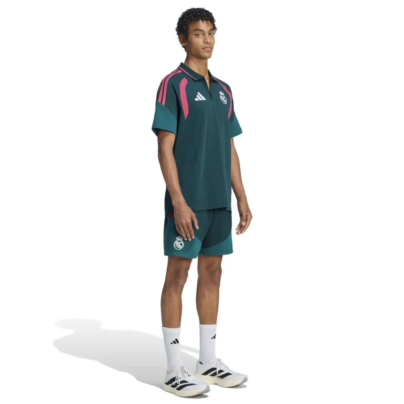 adidas Real Madrid Polo 2026-2027 Donkergroen Roze Wit