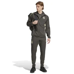 adidas Real Madrid Presentatie Trainingspak Full-Zip 2025-2026 Grijs Lichtgroen