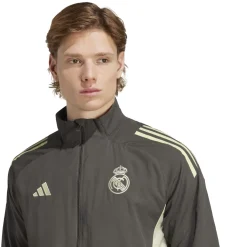 adidas Real Madrid Presentatie Trainingspak Full-Zip 2025-2026 Grijs Lichtgroen