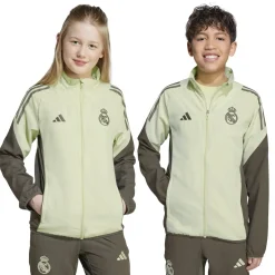 adidas Real Madrid Presentatie Trainingsjack 2025-2026 Kids Lichtgroen Grijs