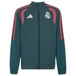 adidas Real Madrid Presentatie Trainingsjack 2026-2027 Kids Donkergroen Roze Wit