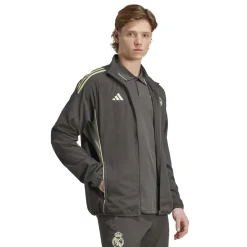 adidas Real Madrid Presentatie Trainingsjack 2025-2026 Grijs Lichtgroen